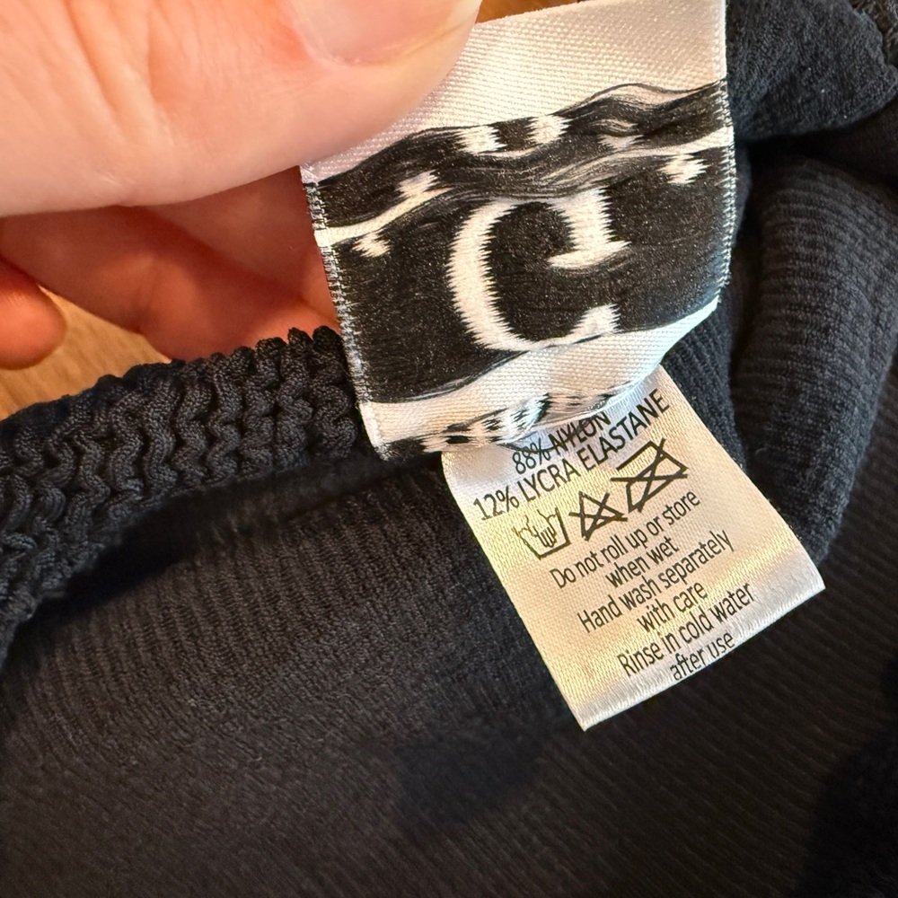Hunza G Crinkle Sleeveless Tank Dress Black Mini One Size - Picture 3 of 7